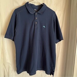 Tommy Bahama Polo Shirt Mens Large Casual Supima Cottton Blue Collar Golf Preppy